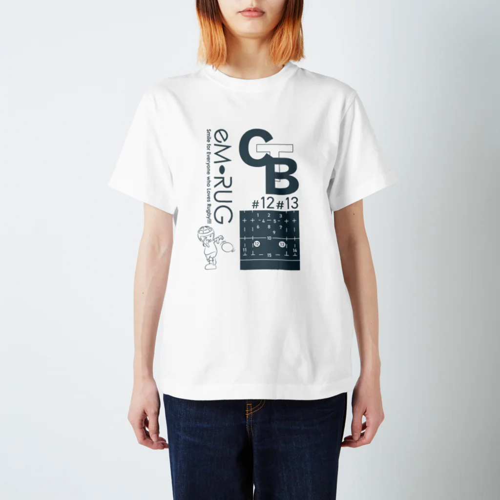 ［ラグビー専門］ラグビティーショップ［eM-Rug］のエムラグ2022サマー_Tシャツ_前面_センター スタンダードTシャツ