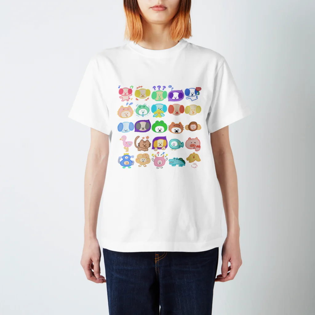 こどもいぬ｜ぬいぐるみ・絵のパステル こどもいぬフレンズ Regular Fit T-Shirt