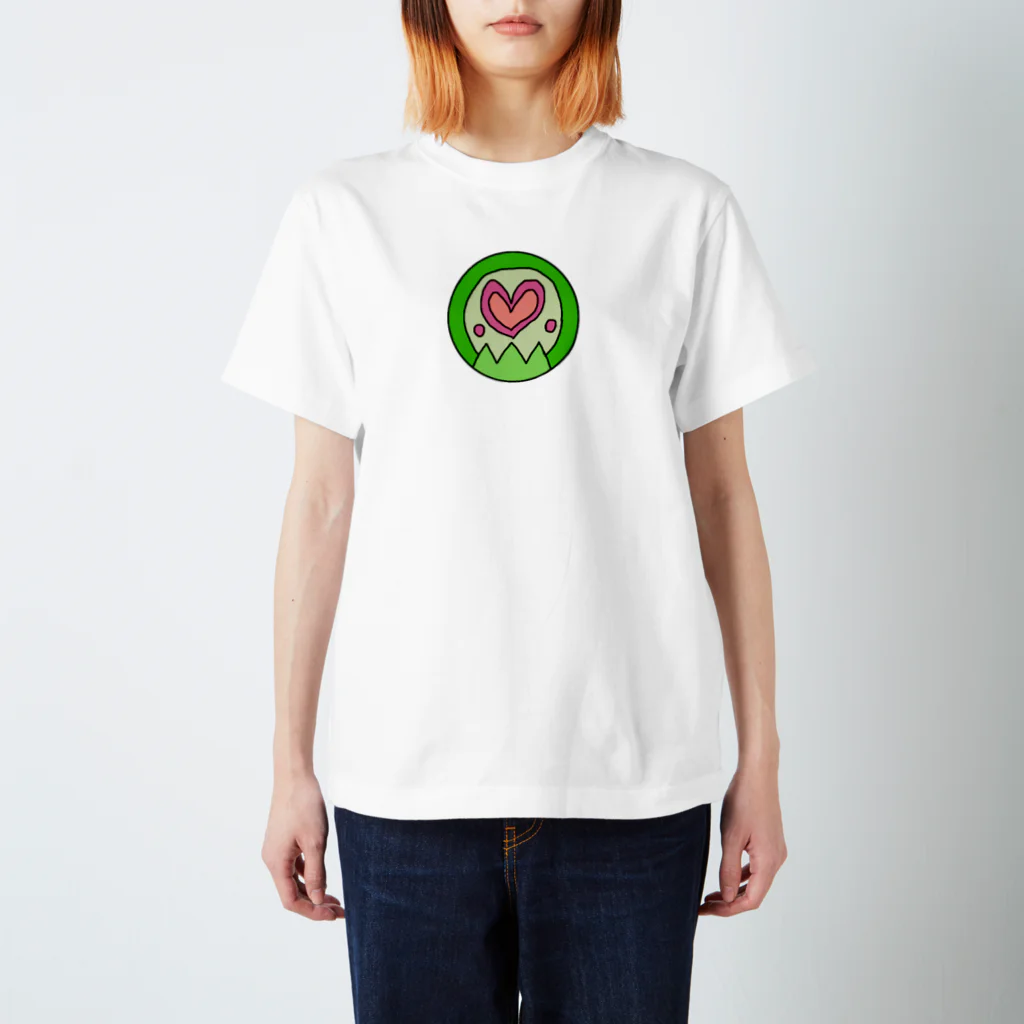 koamaの黄緑&ハート Regular Fit T-Shirt
