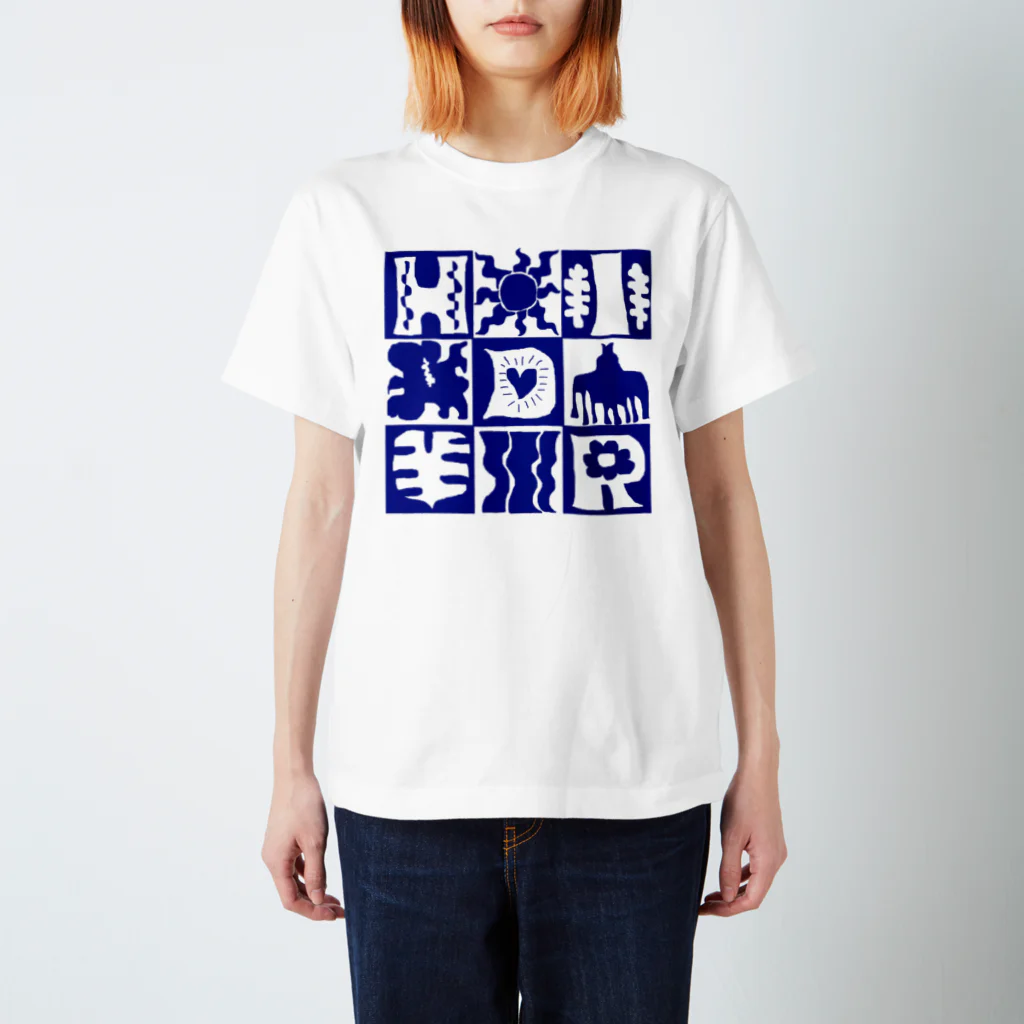 HDIR gathering love のDrawin SUMMER / BLUE (double face) スタンダードTシャツ