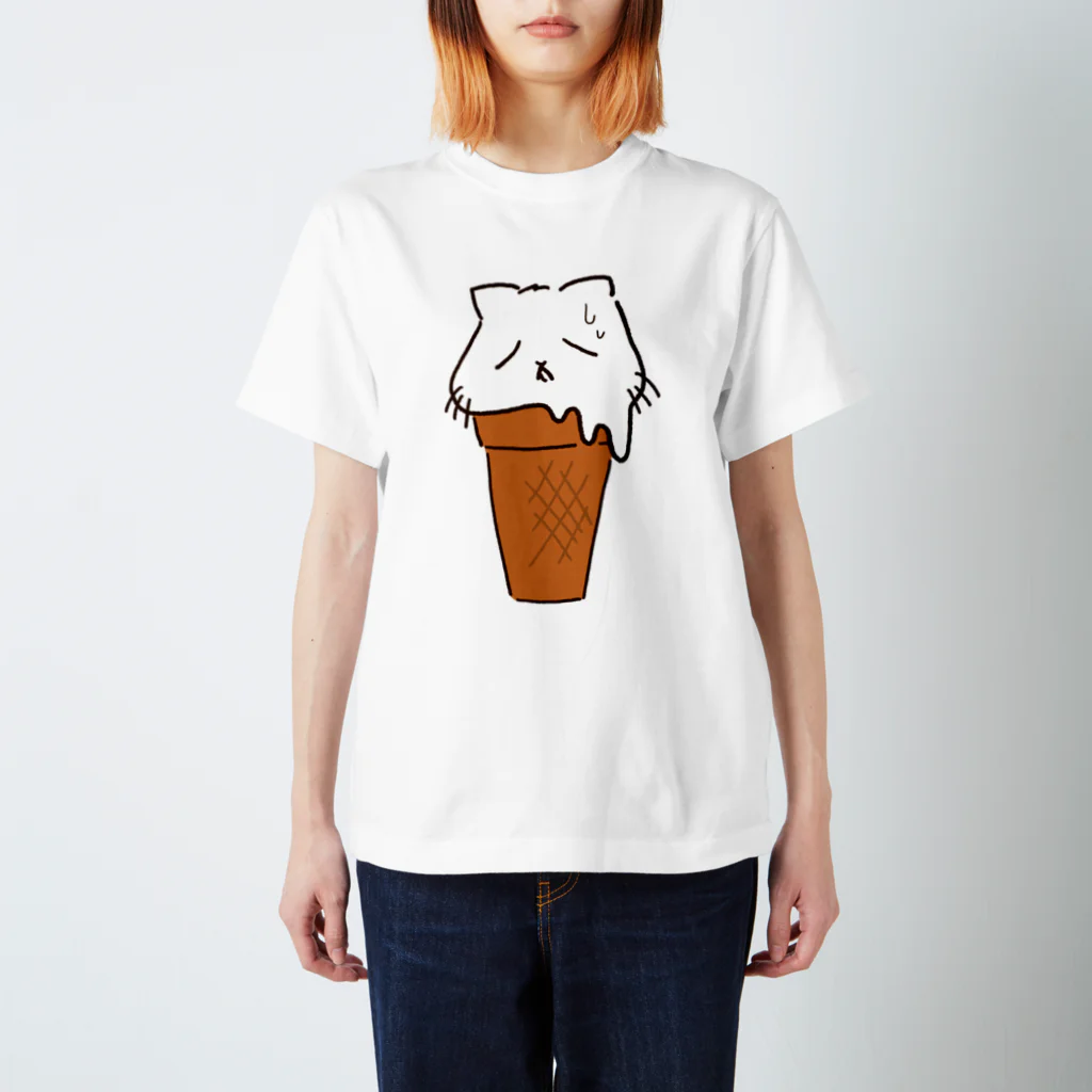 猫又ヨウのおみせやさんの溶け猫アイス スタンダードTシャツ