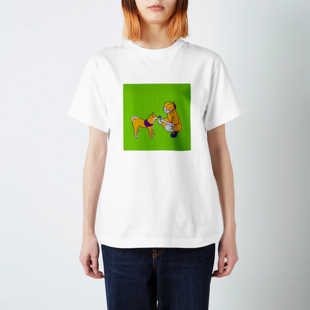 柴犬ポップライフ_眠る豆柴の柴犬ポップライフ_4 Regular Fit T-Shirt