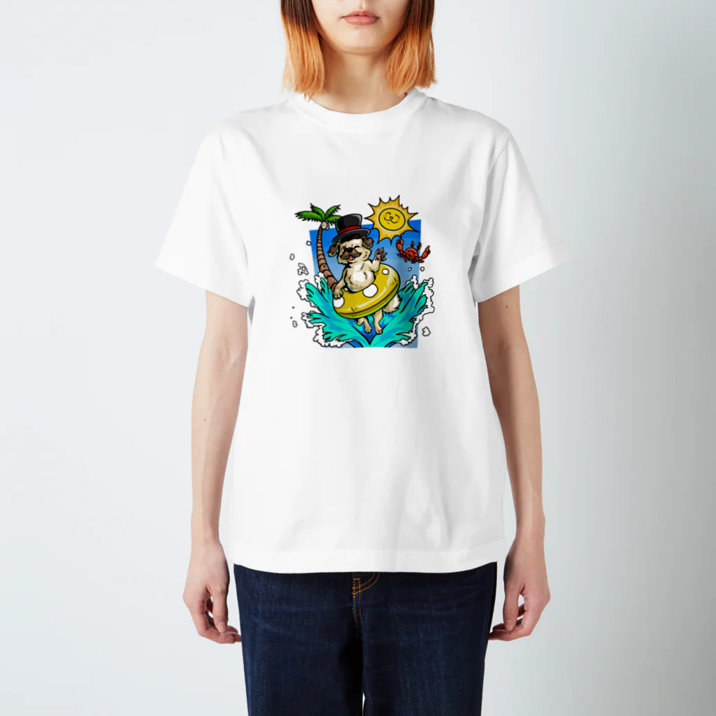speciesのペキニーズのパパ、夏を満喫する スタンダードTシャツ