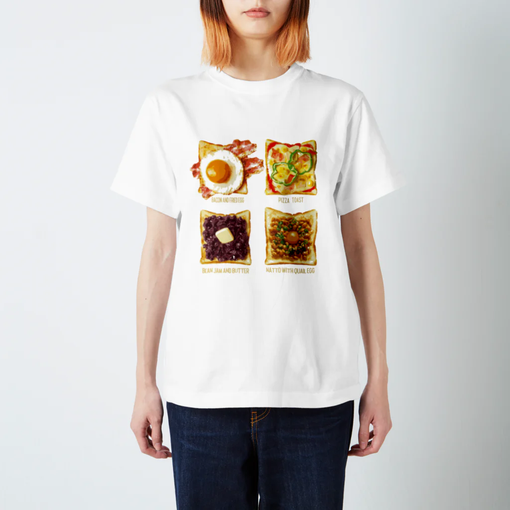 FAKE FOOD HATANAKAの４種類のトッピングトースト スタンダードTシャツ