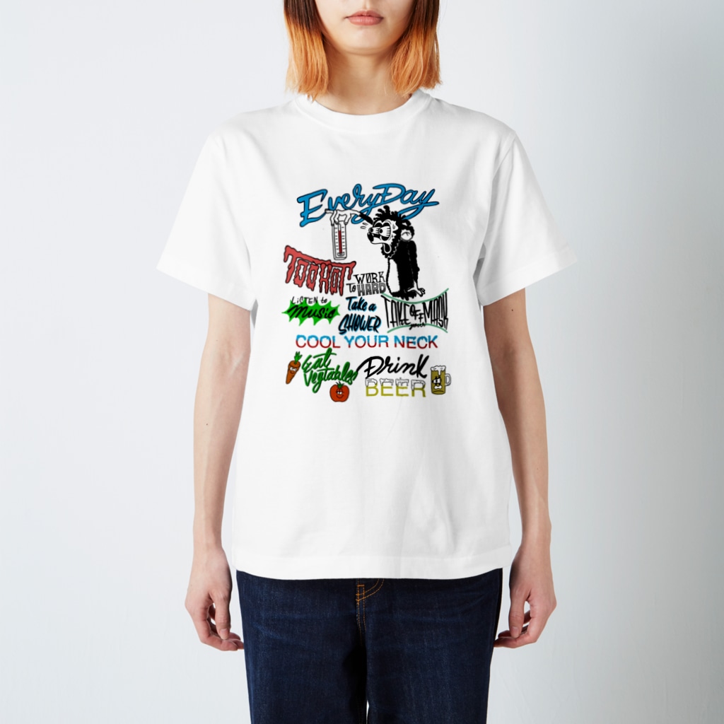 Skank The WorldのToo Hot To Work Hard... Regular Fit T-Shirt