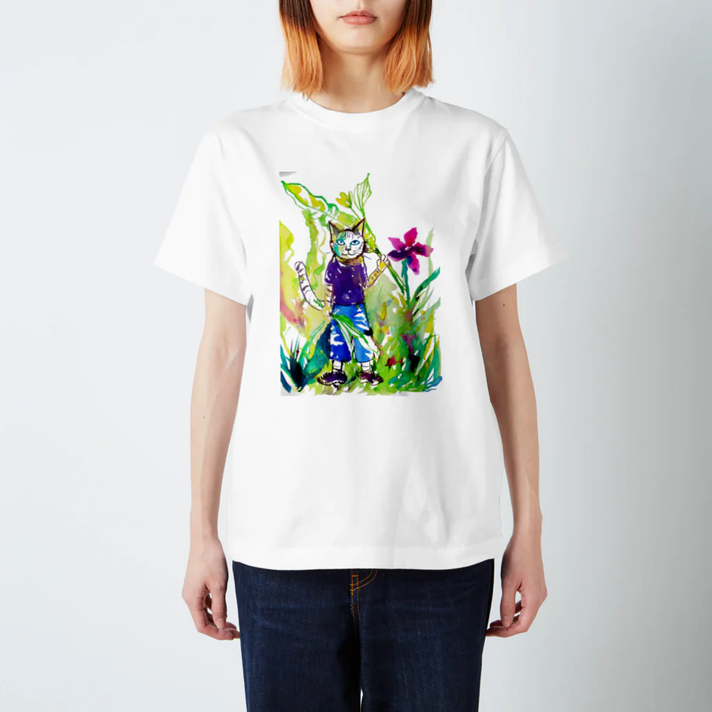 あおニャーマンの猫の少年 Regular Fit T-Shirt