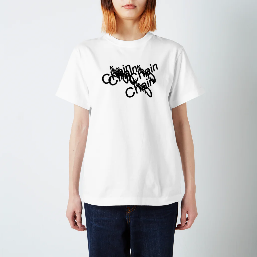 Goat Playground SUZURI店のChainバグTシャツA（黒文字） スタンダードTシャツ