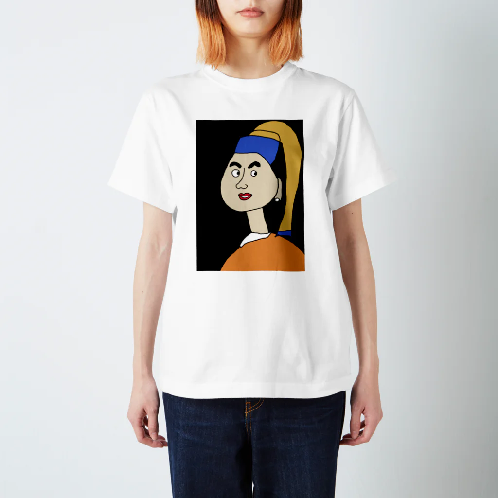 絵心ないOLの部屋着の真珠の耳飾りの少女 スタンダードTシャツ