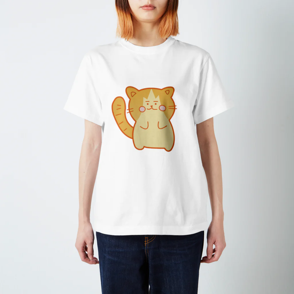 レフデザインのぽっちゃり猫のノアくん スタンダードTシャツ