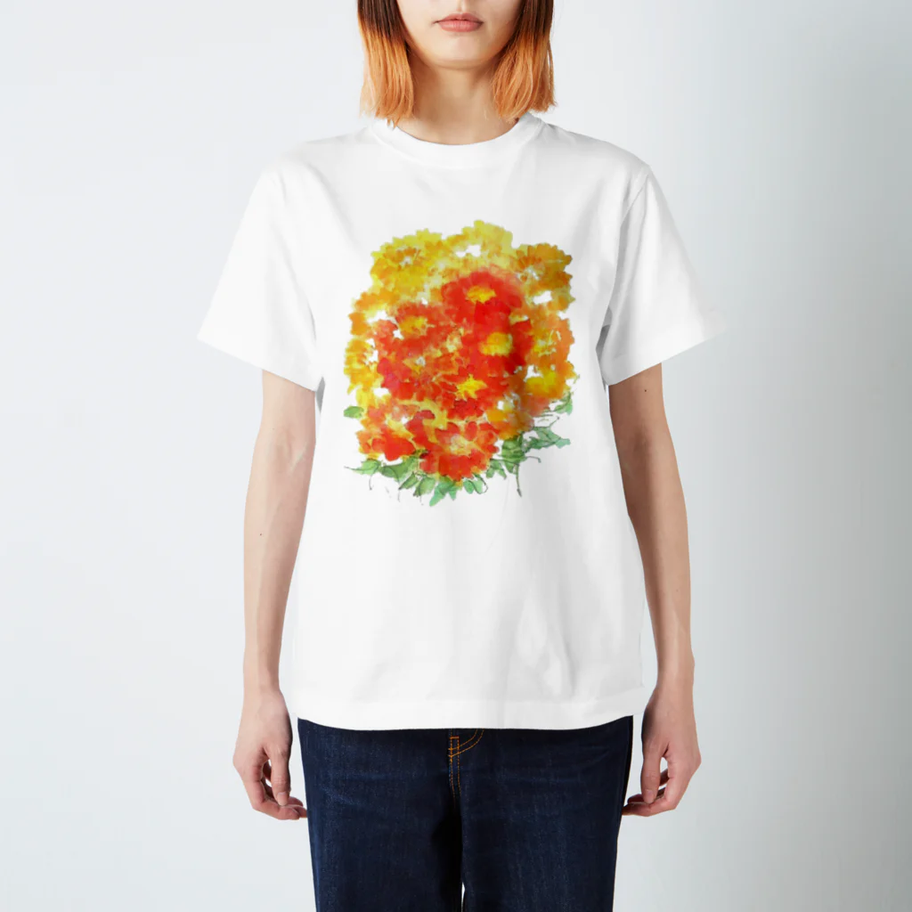 SUZURI.KEY-CHANの7月17日の誕生日花は「百日草」です！ Regular Fit T-Shirt