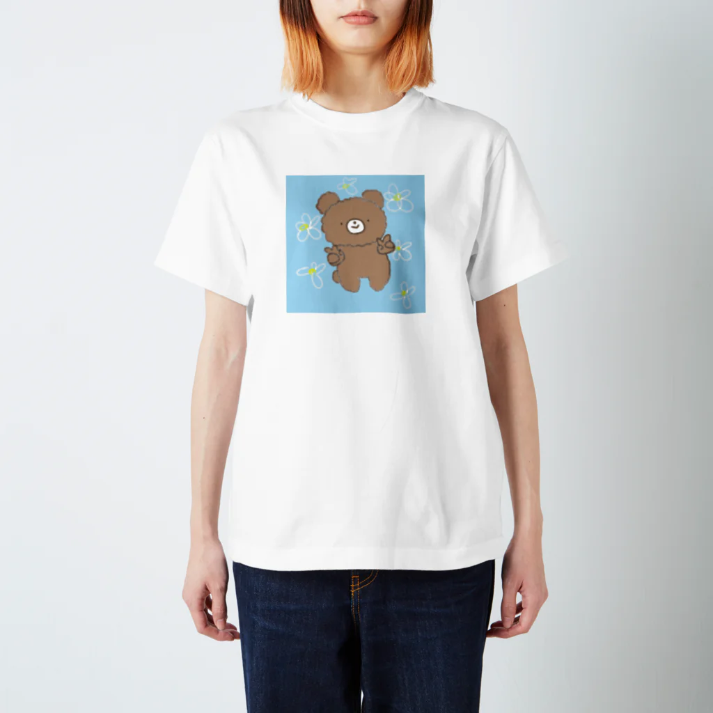 きらきらそwだ☆彡のダブルピースくまちゃん スタンダードTシャツ