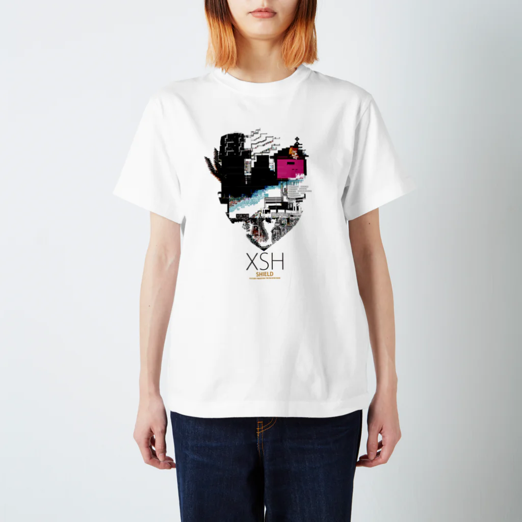 NetochkaのSHIELD(XSH ) グリッチデザイン Regular Fit T-Shirt