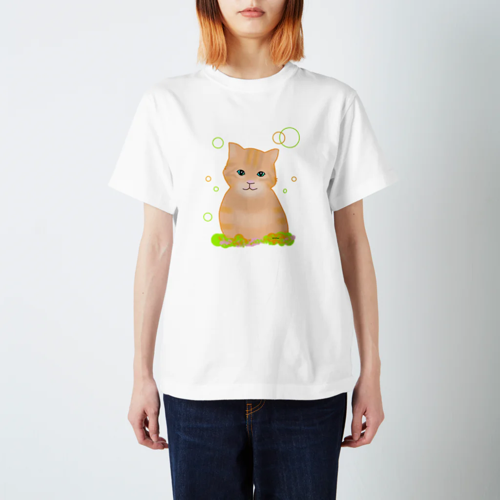 greetenの癒し猫　茶トラ スタンダードTシャツ