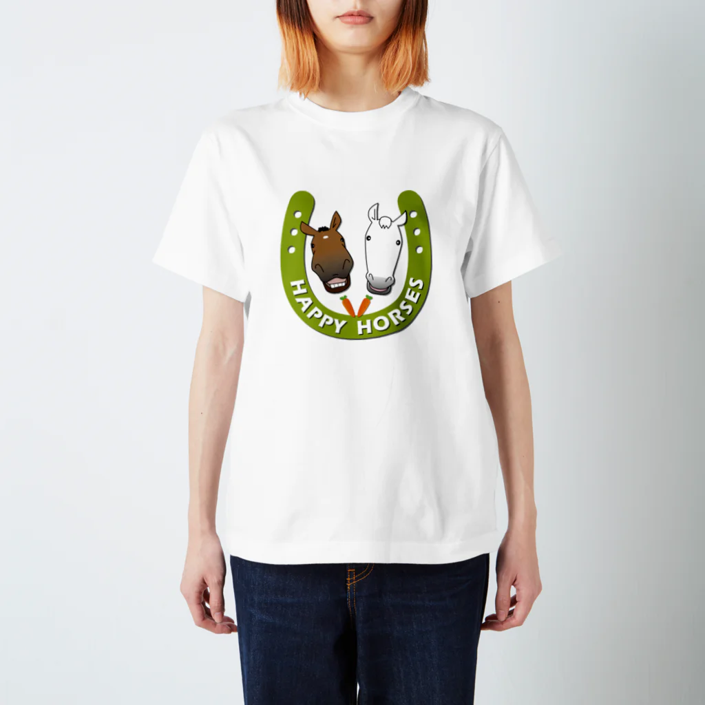 SHOP HAPPY HORSES（馬グッズ）のハッピーホース（蹄鉄カラフル） Regular Fit T-Shirt