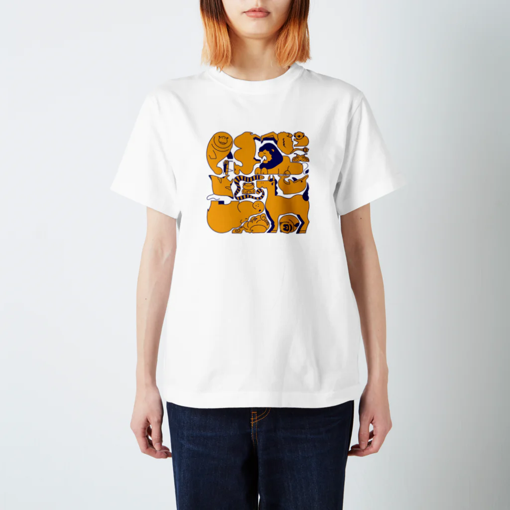 8m【アトリエvesii】の生きものしりとり　イエロー Regular Fit T-Shirt