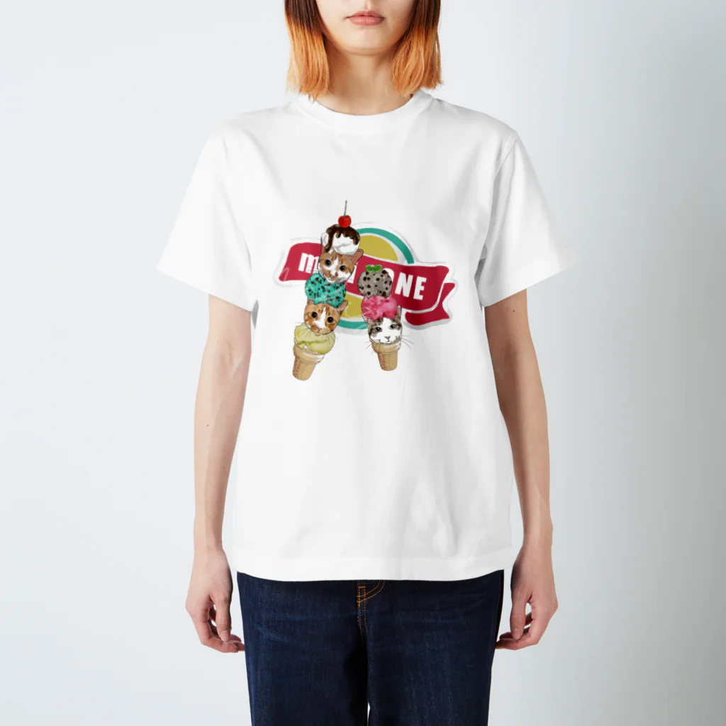 みきぞーん｜保護猫 ミッキー画伯と肉球とおともだちのrui & ram & ta-chan ice Regular Fit T-Shirt