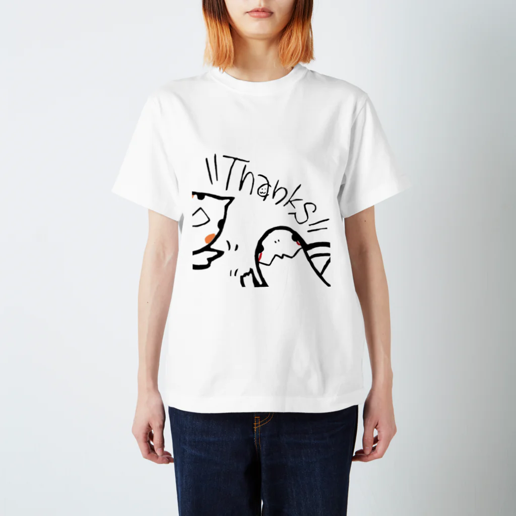 🐥ゆる(いイラストで生き物を)愛(でたい)のオカメと亀🐥🐢 Regular Fit T-Shirt