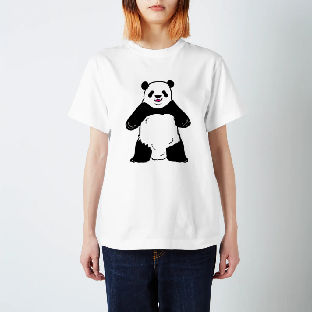 Ｗanyama Zoo〜パンダ多め〜のしがみつくパンダと立ちパンダ Regular Fit T-Shirt