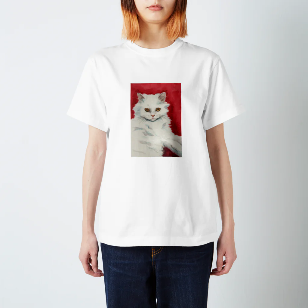 kaorimarronのしろねこさんグッズ スタンダードTシャツ