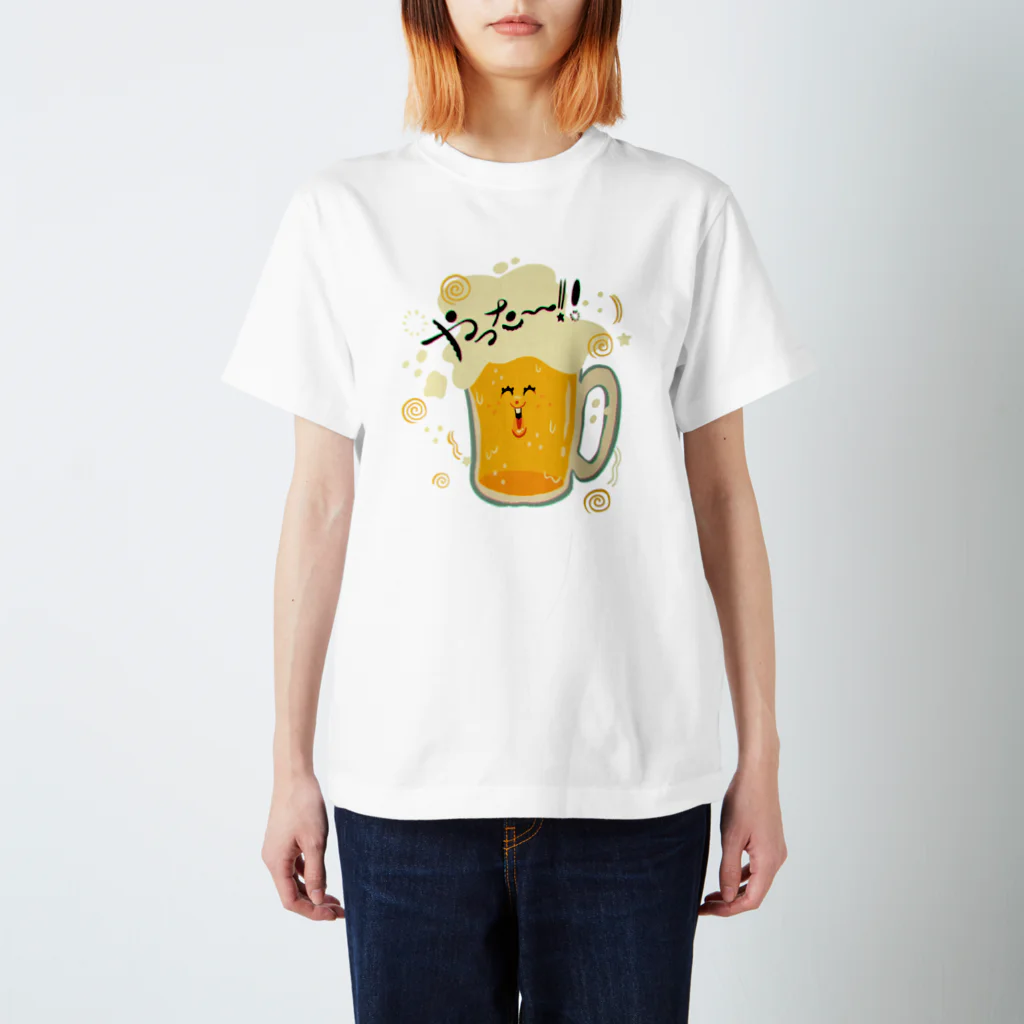 愉快レトロ雑貨屋★39太郎のやった〜★ビール君 スタンダードTシャツ