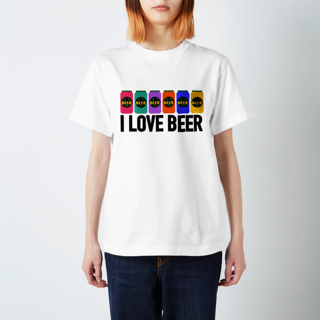 保護猫支援ショップ・パール女将のお宿のI LOVE BEER スタンダードTシャツ