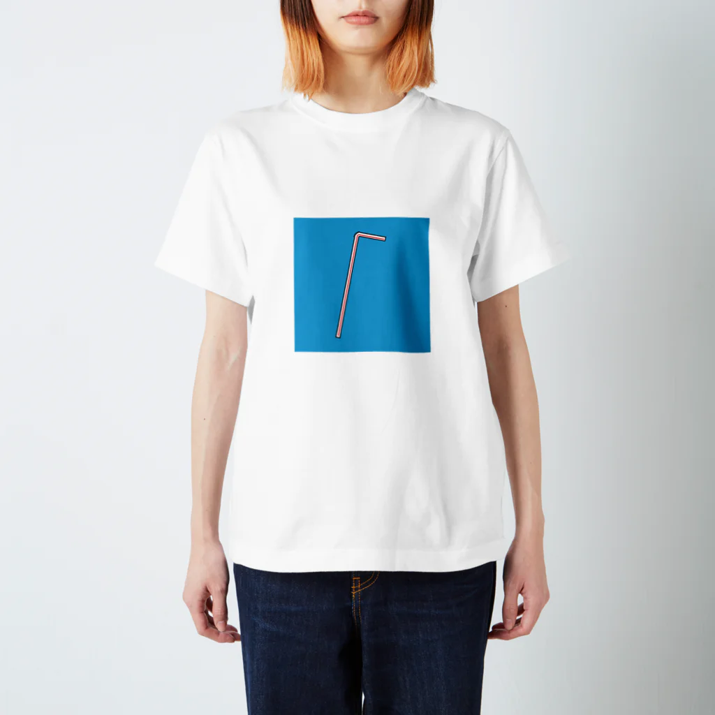 うさぎちゃんアイランドのストロー（赤） Regular Fit T-Shirt