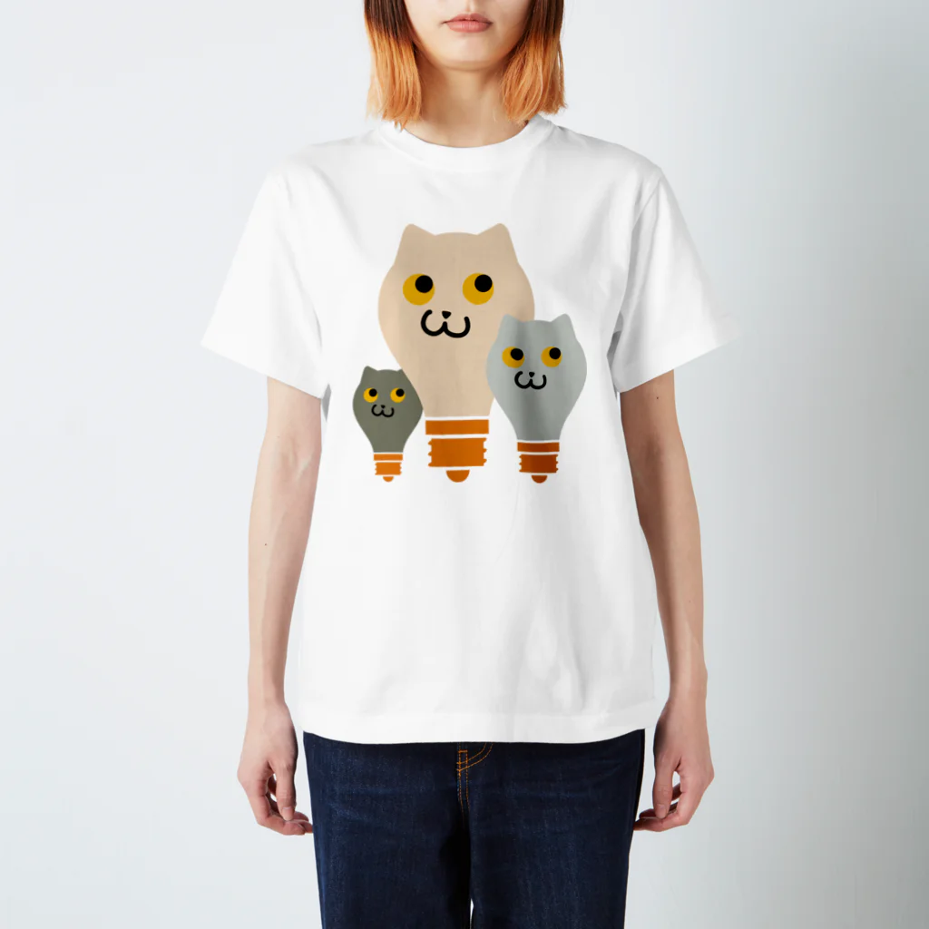 ねこふくろうグッズのねこふくろう電球 スタンダードTシャツ