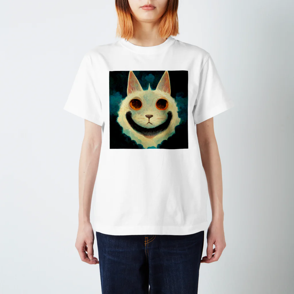 xsotaショップの世界の終わりに微笑む猫 スタンダードTシャツ