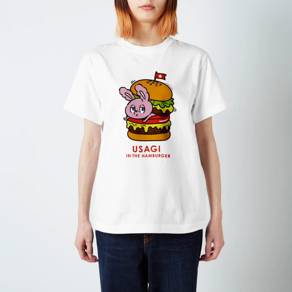 YUMEのUSAGI IN THE HAMBURGER Regular Fit T-Shirt