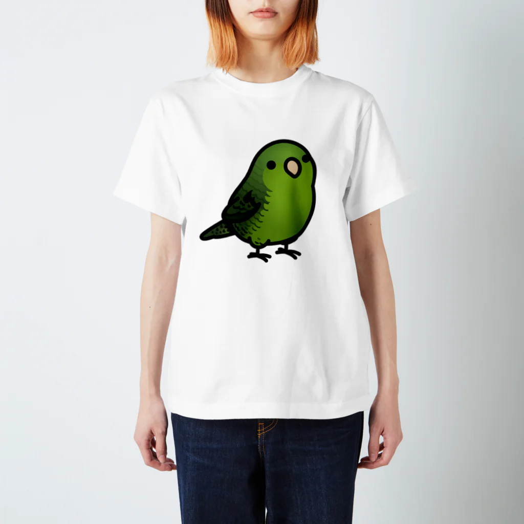 Cody the LovebirdのChubby Bird サザナミインコ　グリーン Regular Fit T-Shirt