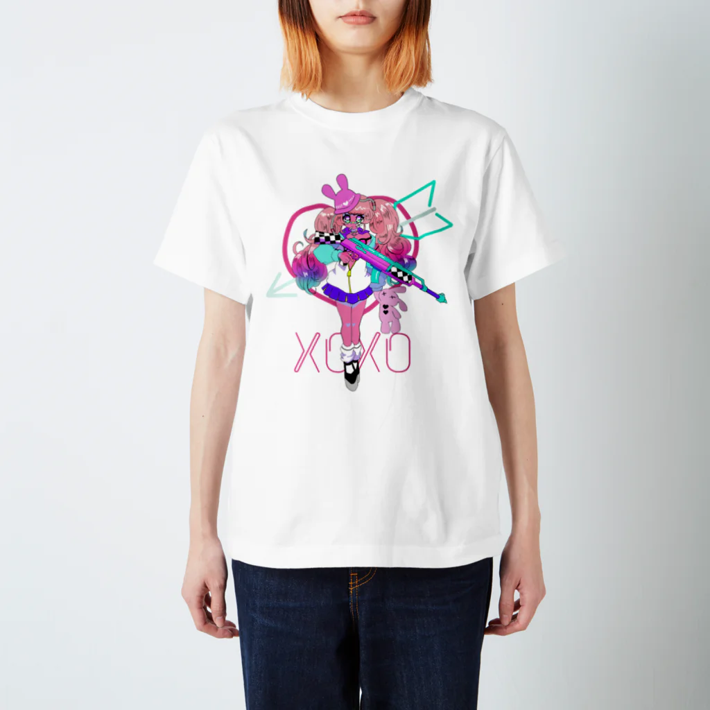 🦄🌈全身原色🌈🦄のラブハンター💘バニーちゃん スタンダードTシャツ