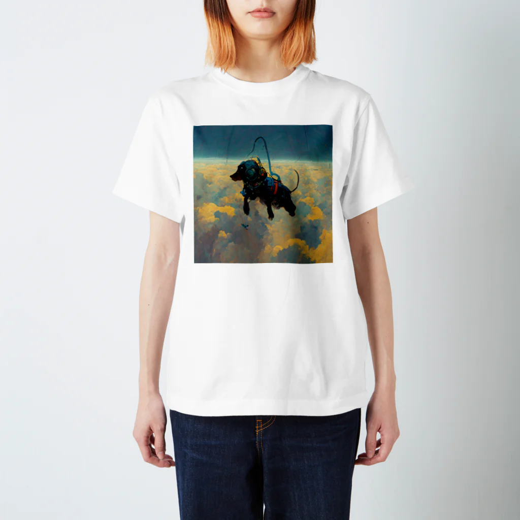 しまんちゅのA dog skydiving スタンダードTシャツ