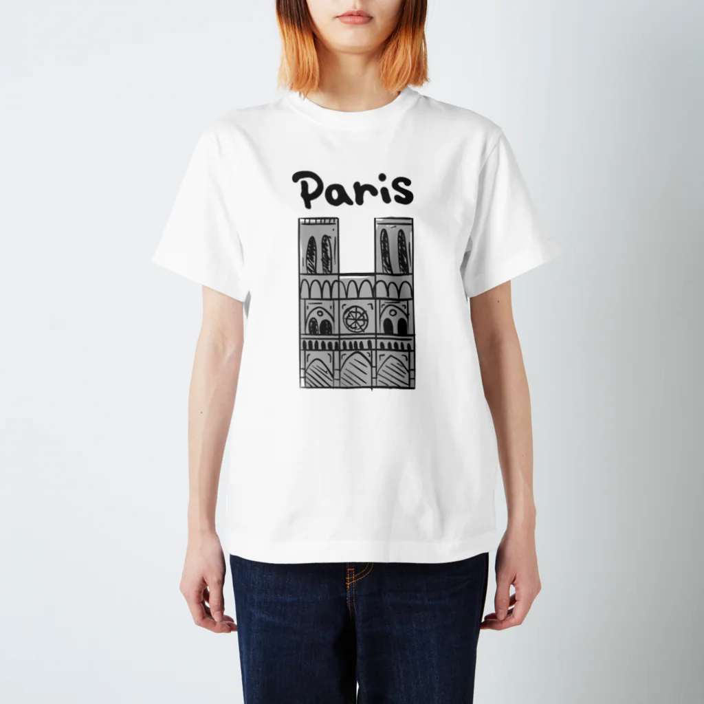 ぽっぷんすたんぷ -POP’N STAMP-のParis ノートルダム大聖堂 Regular Fit T-Shirt