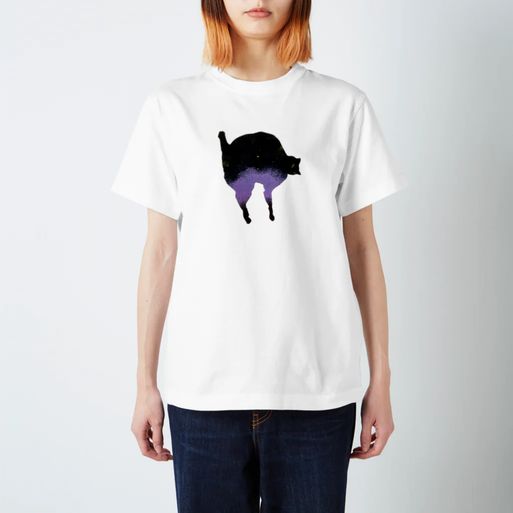 miiyaの三居屋のa piece of animation にじいろの黒ねこ T_Paris スタンダードTシャツ