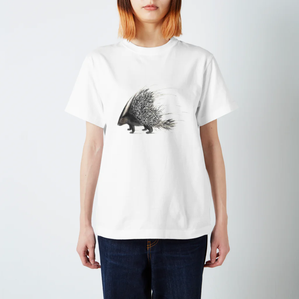 Saza-nami Antique designのヤマアラシくん Regular Fit T-Shirt