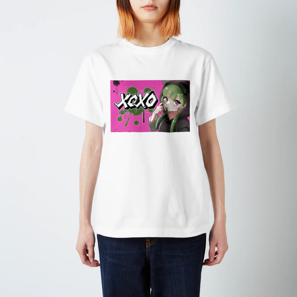 Buddhismの【表イラスト】xoxoシリーズVer.PINK Regular Fit T-Shirt
