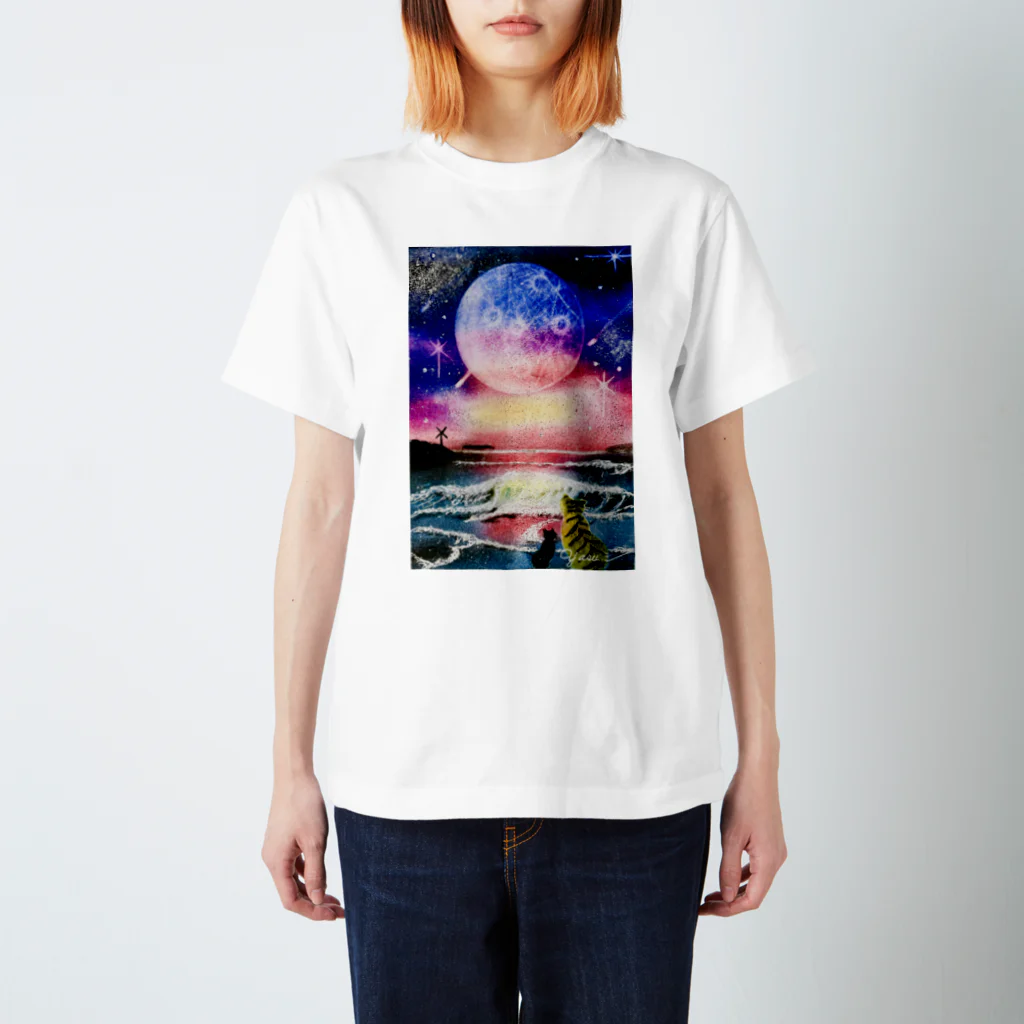 サキホコレ農家の濤（なみ）パステルアート スタンダードTシャツ