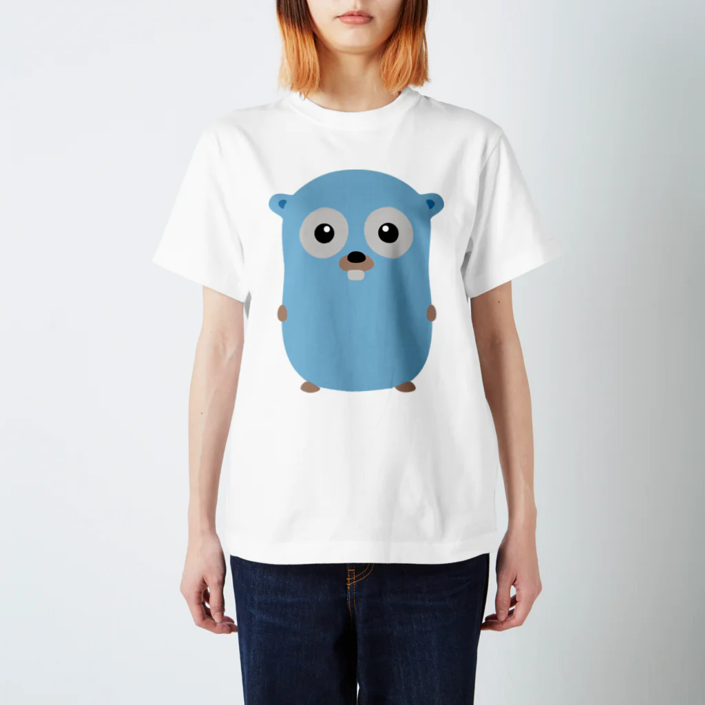 tenntenn ʕ ◔ϖ◔ʔ ==GoのGopher front スタンダードTシャツ