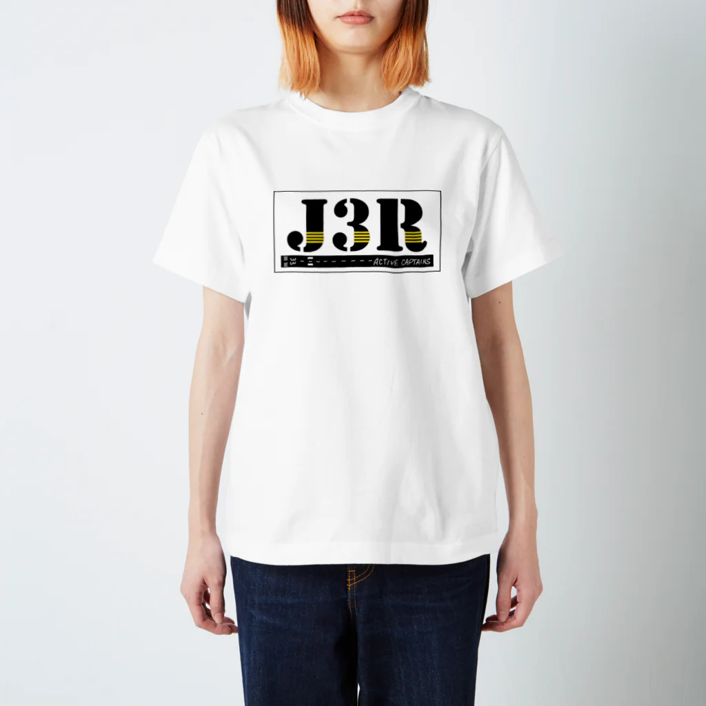 Threefall Japan Aviationの【Threefall Japan Aviation 】J3Rロゴ（TFJAバージョン:3ch手書き） Regular Fit T-Shirt