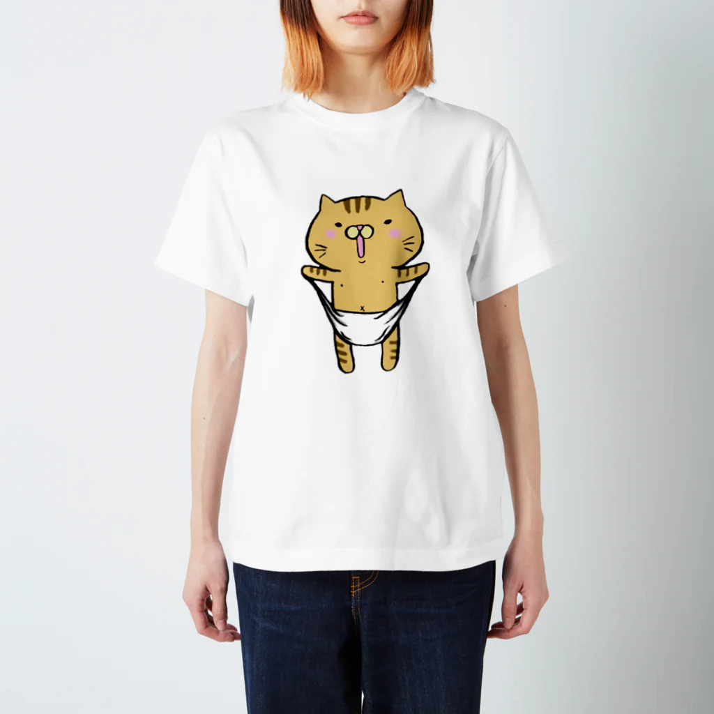 こむぎ堂のおぱんつギューンねこ スタンダードTシャツ