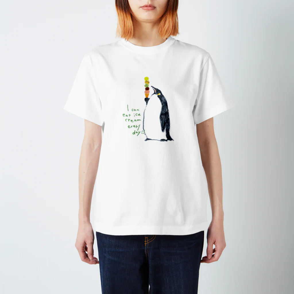 Tomomi Fujiiのずんぐり屋のペンギンとアイス 티셔츠