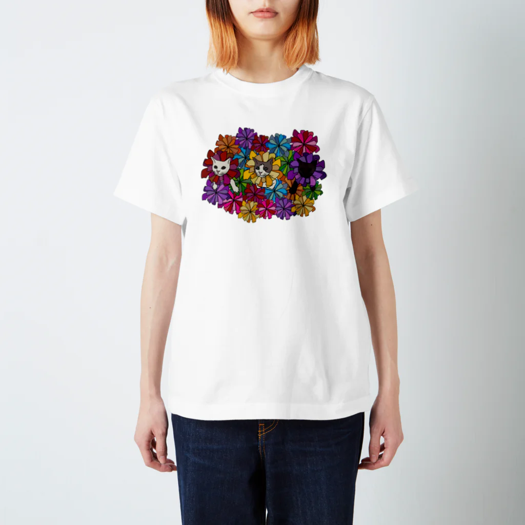 うめぼしととまととごはん。のにゃんこ花畑。 Regular Fit T-Shirt