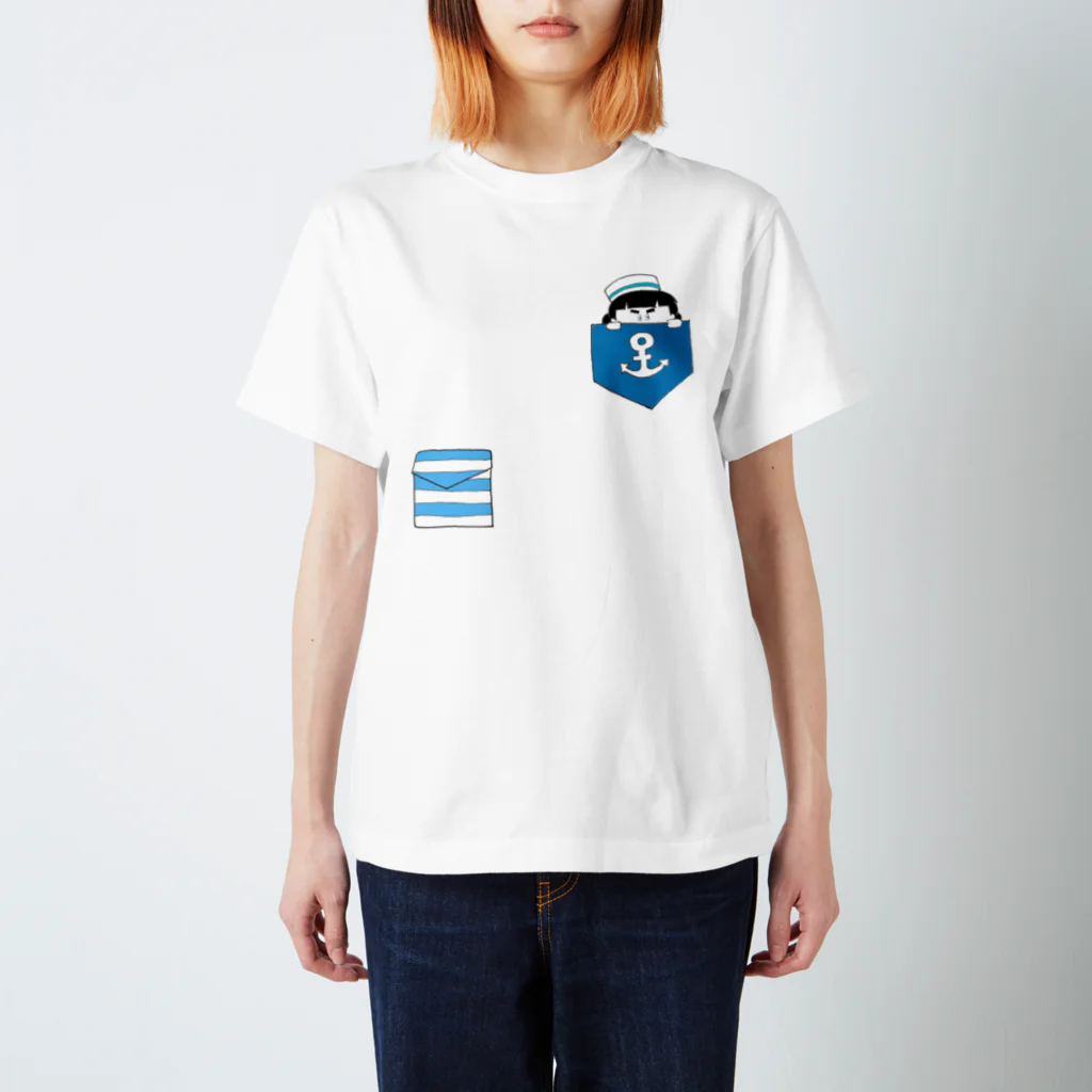 ぱくぱくショップの水兵さんブルー Regular Fit T-Shirt