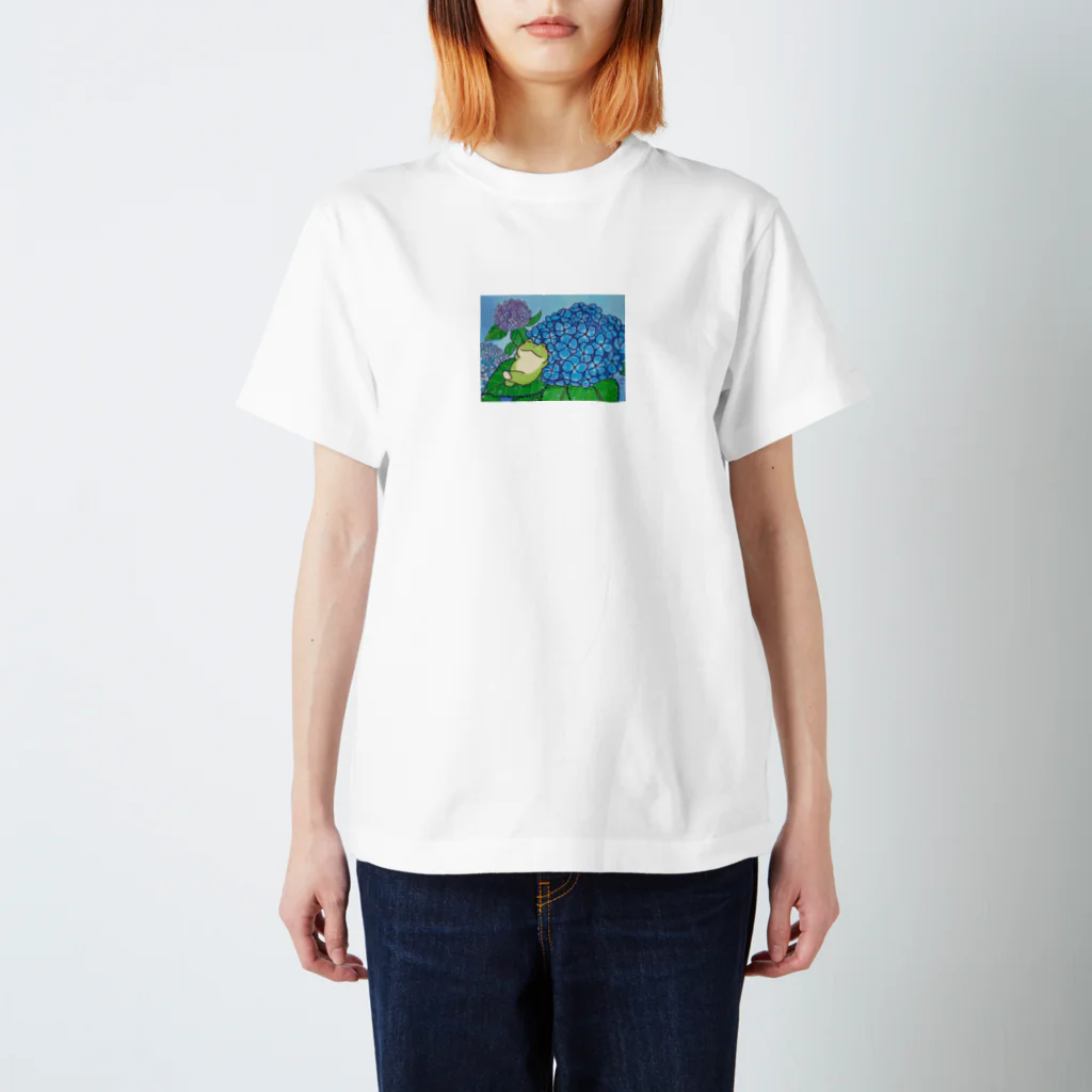 雨蛙碧のけろんと紫陽花 スタンダードTシャツ