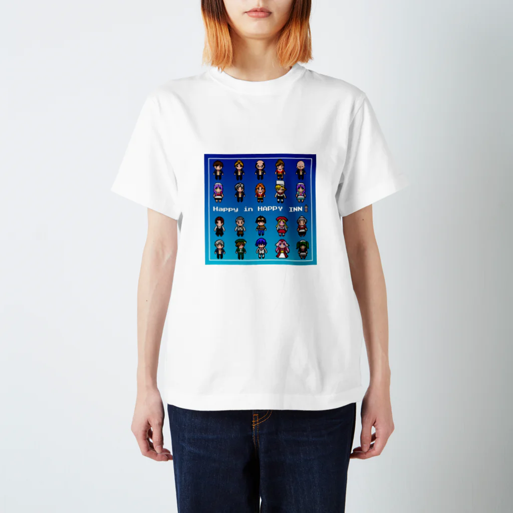四色アペンド＋のHappy in  HAPPY INNドットキャラ(集合) Regular Fit T-Shirt