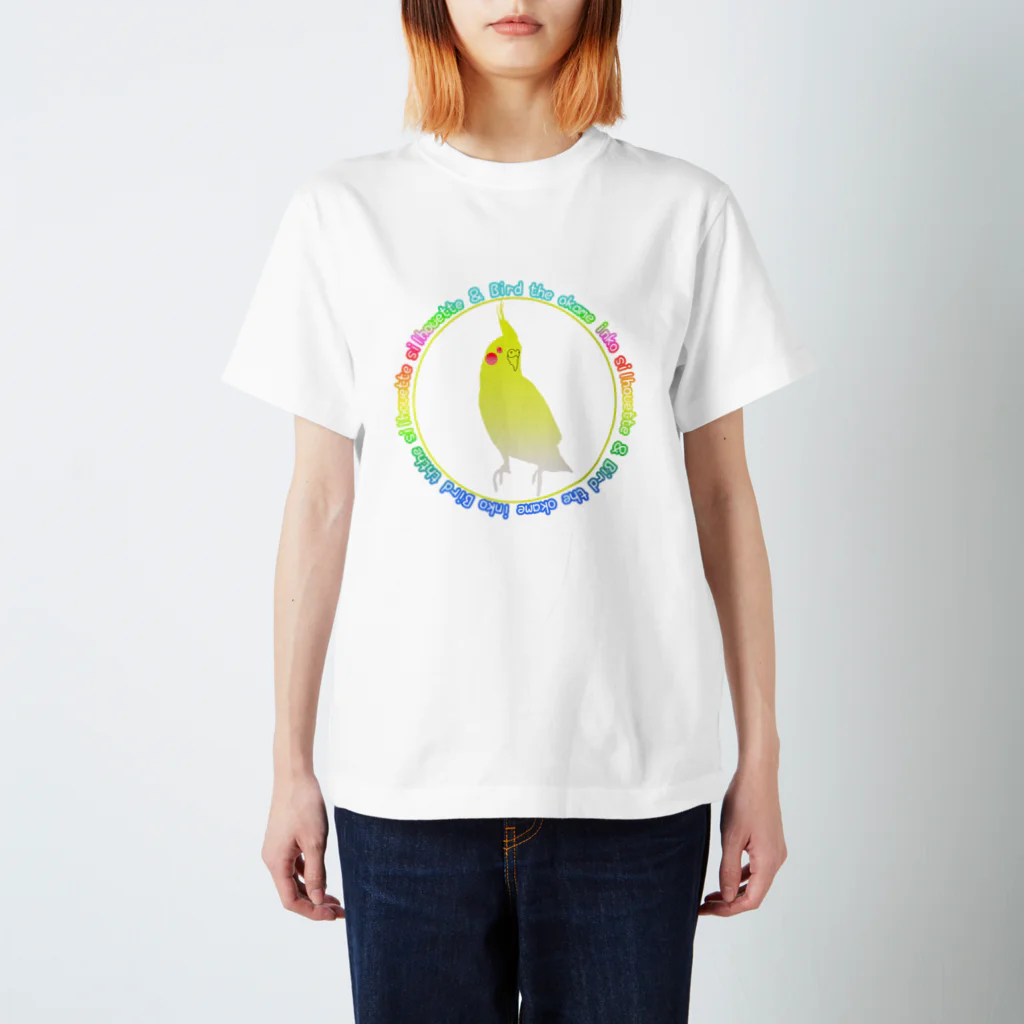 インコ丸@鳥セレブ本部のオカメインコシルエット スタンダードTシャツ