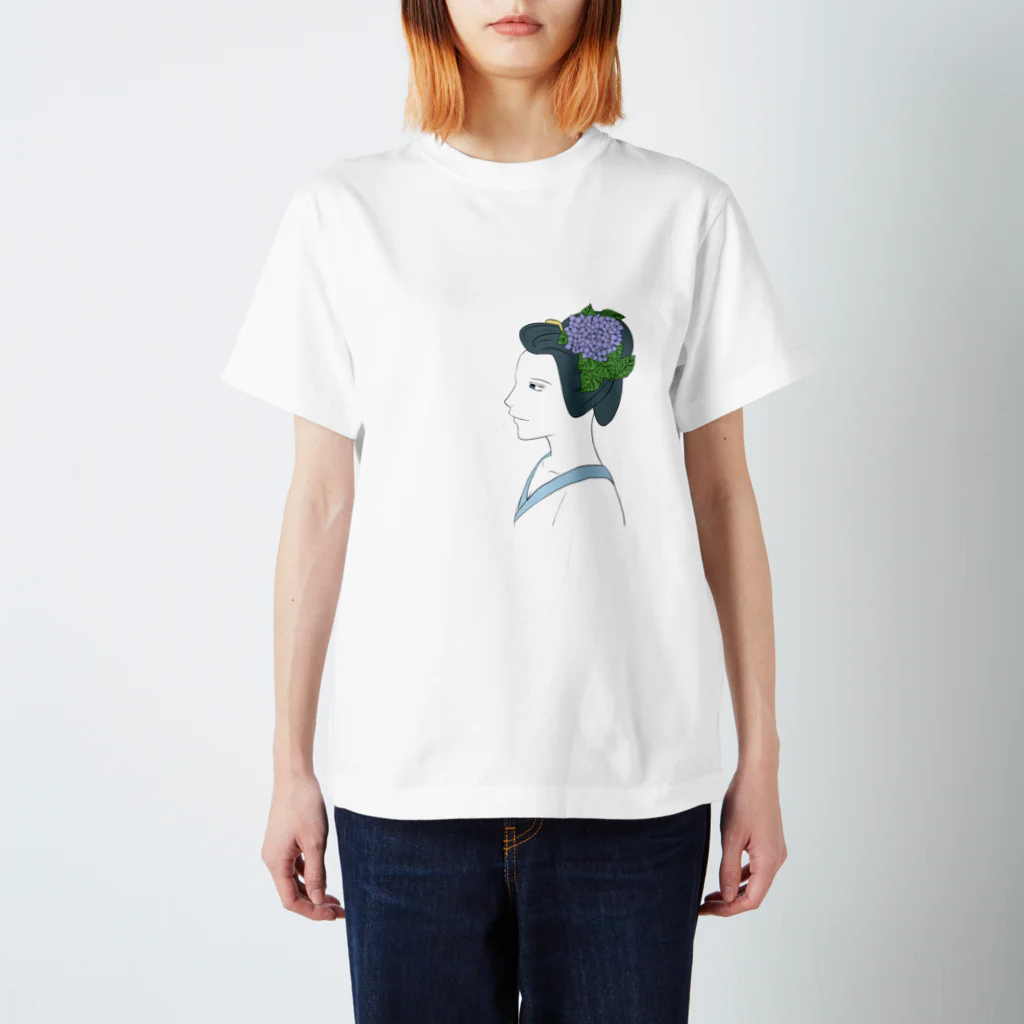 長谷川 姫子の デザイナー以外グッドスタッフの紫陽花の季節 スタンダードTシャツ