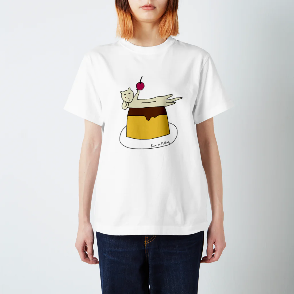 プリンセス天功（くまねこあらき）のPurin on Pudding スタンダードTシャツ