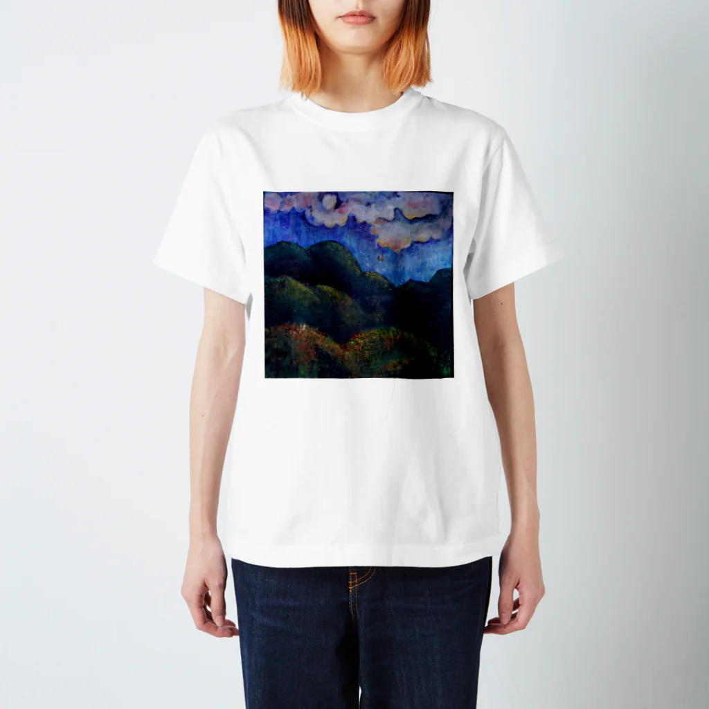 サラのアートTシャツの残月（ざんげつ）　Moon スタンダードTシャツ