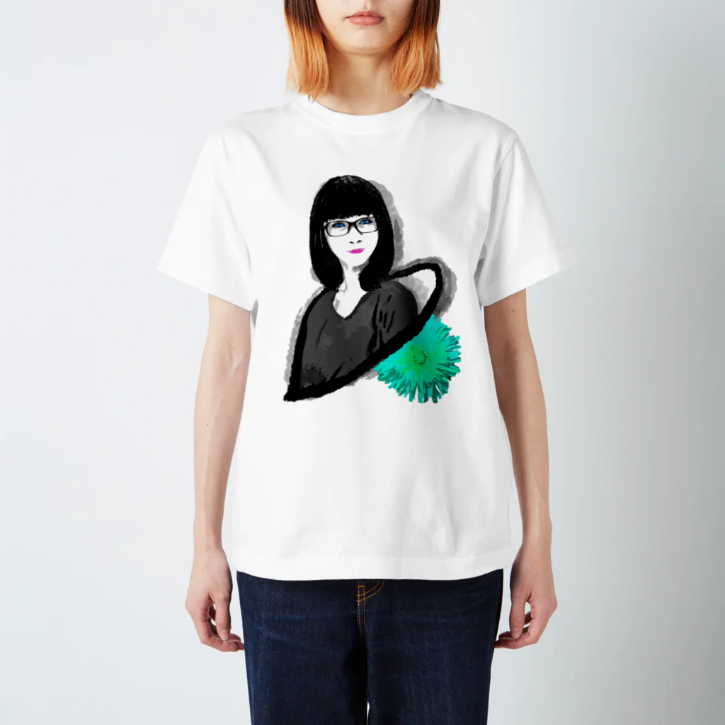 shi-chi Labo graph(詩一）の在る女性の微笑み Regular Fit T-Shirt